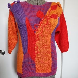 Vintage Ann Wi Womens 3/4 Sleeve Sweater Sz; S